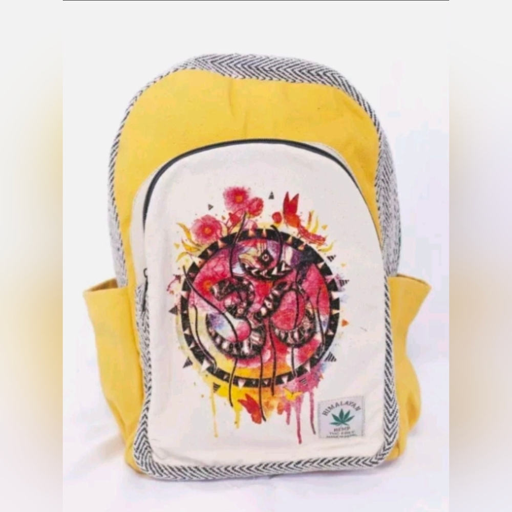 Colorful Handmade THC Free Pure Hemp Unisex Bag- Made in NEPAL, ONE SIZE